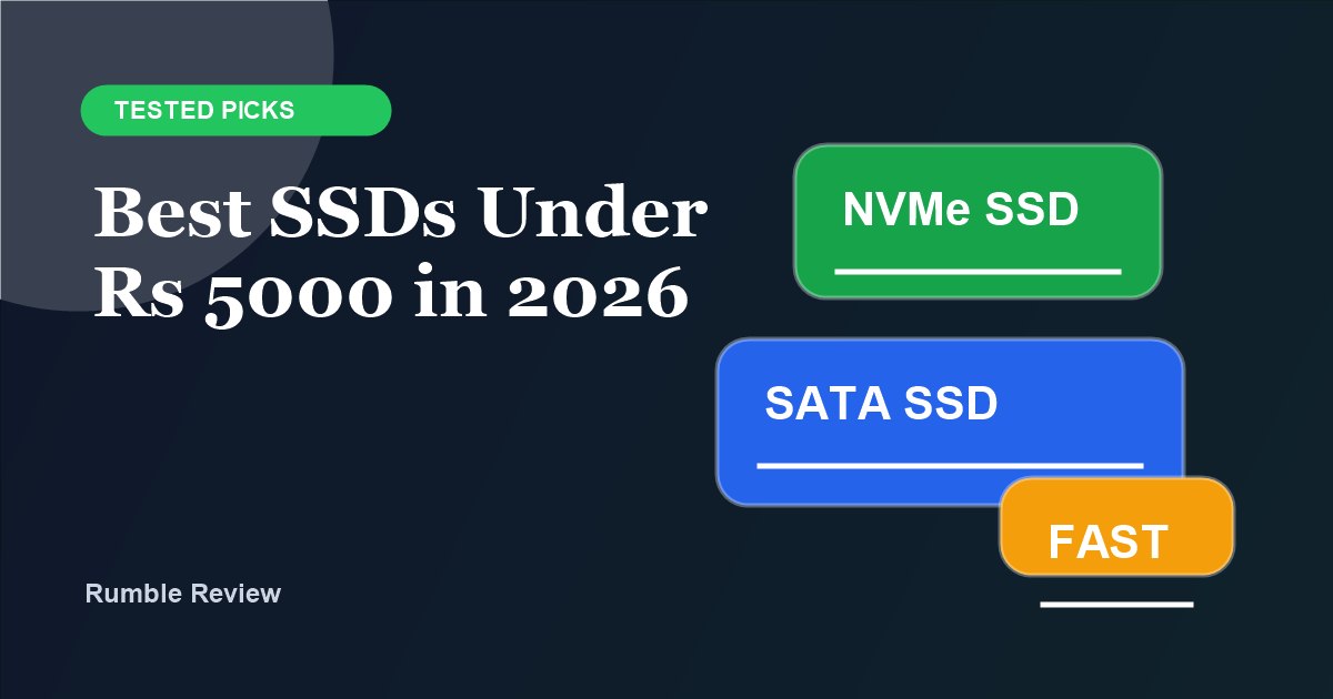 Top budget SSDs under Rs 5000 arranged on a desk