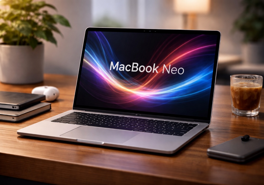 MacBook Neo concept image on a desk